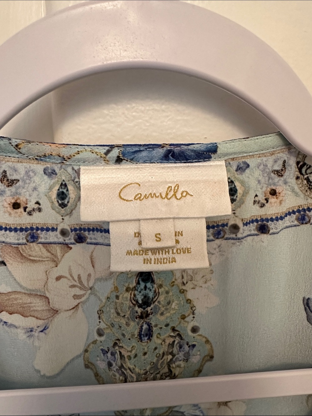 LIKE NEW Camilla Blue Floral Long Sleeve Blouse - Picture 3 of 5
